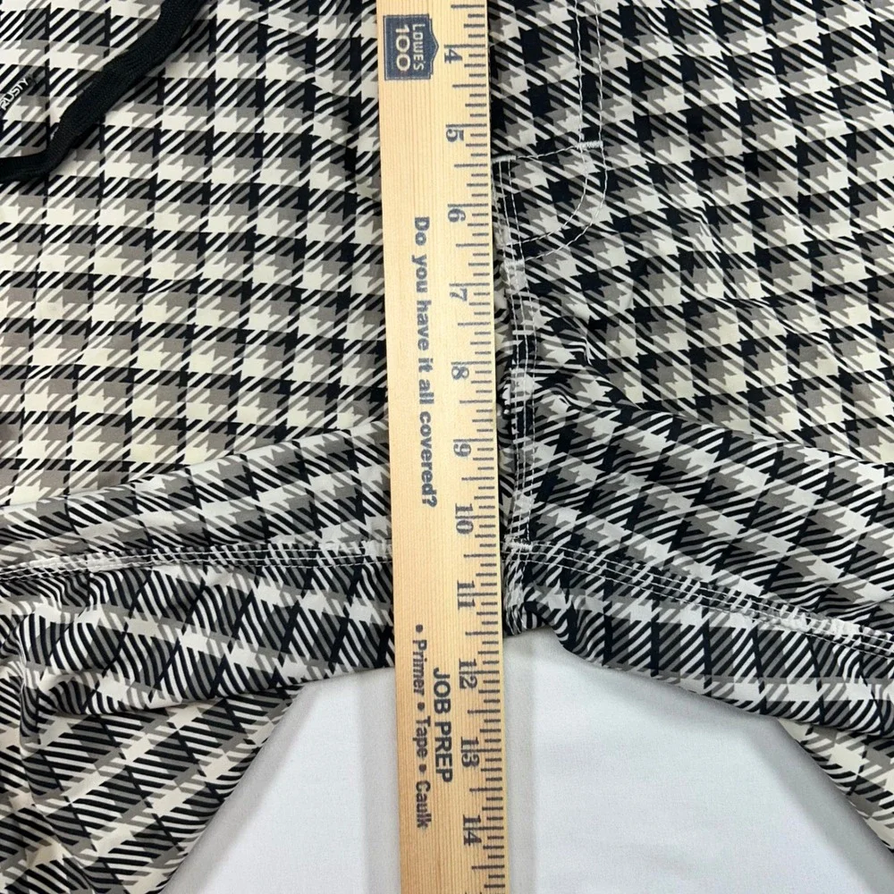 Rusty Mens Plaid Board Shorts Size 30 Black White Cargo Pocket R. Evolution